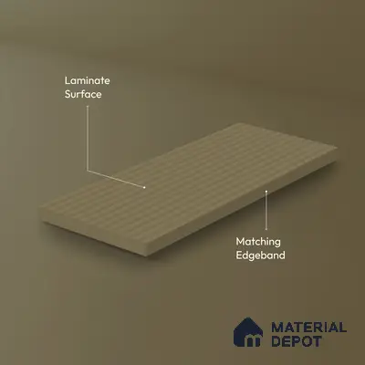 Ferrero 1A 0273 03 Warm Taupe 8 ft x 4 ft Fluted Matte Finish Decorative Laminate - 1 mm | Suitable for Living Room, Bedroom, Kitchen, Bathroom, TV Unit, Wardrobe, Hotel, Restaurant, Office
