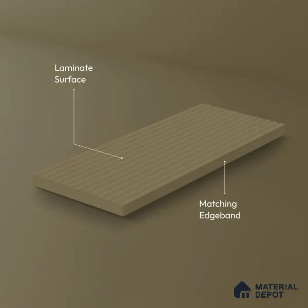 Ferrero 1A 0273 03 Warm Taupe 8 ft x 4 ft Fluted Matte Finish Decorative Laminate - 1 mm | Suitable for Living Room, Bedroom, Kitchen, Bathroom, TV Unit, Wardrobe, Hotel, Restaurant, Office