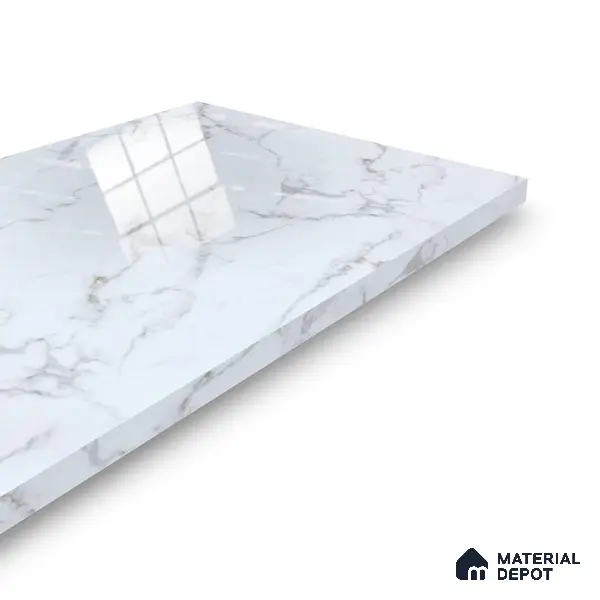 Ferrero 2A 01901 Snow Cascade 8 ft x 4 ft High Gloss Finish 6H Anti Scratch Acrylic Laminate - 1.5 mm | Suitable for Bedroom, TV Unit, Wardrobe, Kitchen Cabinet