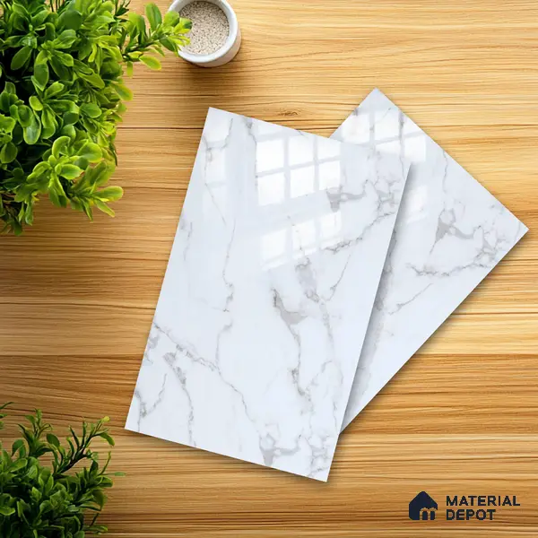 Ferrero 2A 01901 Snow Cascade 8 ft x 4 ft High Gloss Finish 6H Anti Scratch Acrylic Laminate - 1.5 mm | Suitable for Bedroom, TV Unit, Wardrobe, Kitchen Cabinet
