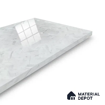 Ferrero 2A 01902 Stone Frost 8 ft x 4 ft High Gloss Finish 6H Anti Scratch Acrylic Laminate - 1.5 mm | Suitable for Bedroom, TV Unit, Wardrobe, Kitchen Cabinet