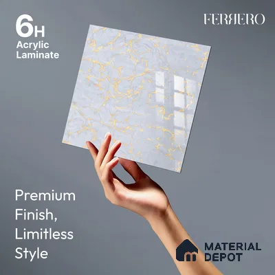 Ferrero 2A 01924 Radiant Lace 8 ft x 4 ft High Gloss Finish 6H Anti Scratch Acrylic Laminate - 1.5 mm | Suitable for Bedroom, TV Unit, Wardrobe, Kitchen Cabinet