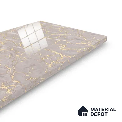 Ferrero 2A 01925 Silken Veins 8 ft x 4 ft High Gloss Finish 6H Anti Scratch Acrylic Laminate - 1.5 mm | Suitable for Bedroom, TV Unit, Wardrobe, Kitchen Cabinet
