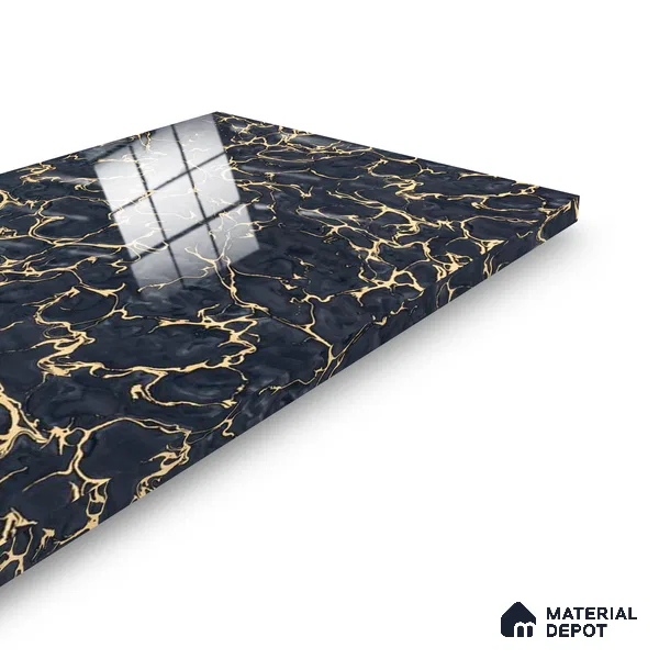 Ferrero 2A 01926 Midnight Blaze 8 ft x 4 ft High Gloss Finish 6H Anti Scratch Acrylic Laminate - 1.5 mm | Suitable for Bedroom, TV Unit, Wardrobe, Kitchen Cabinet