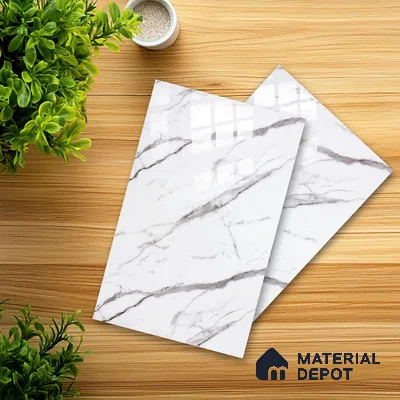 Ferrero 2A 01912 Stone Frost 8 ft x 4 ft High Gloss Finish 6H Anti Scratch Acrylic Laminate - 1.5 mm | Suitable for Bedroom, TV Unit, Wardrobe, Kitchen Cabinet