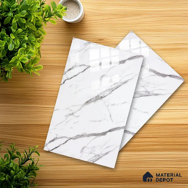 Ferrero 2A 01912 Stone Frost 8 ft x 4 ft High Gloss Finish 6H Anti Scratch Acrylic Laminate - 1.5 mm | Suitable for Bedroom, TV Unit, Wardrobe, Kitchen Cabinet