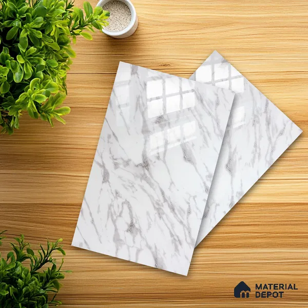 Ferrero 2A 01927 Silver Drift 8 ft x 4 ft High Gloss Finish 6H Anti Scratch Acrylic Laminate - 1.5 mm | Suitable for Bedroom, TV Unit, Wardrobe, Kitchen Cabinet