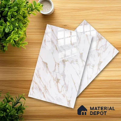 Ferrero 2A 01928 Golden Flow 8 ft x 4 ft High Gloss Finish 6H Anti Scratch Acrylic Laminate - 1.5 mm | Suitable for Bedroom, TV Unit, Wardrobe, Kitchen Cabinet