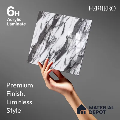 Ferrero 2A 01929 Night Drift 8 ft x 4 ft High Gloss Finish 6H Anti Scratch Acrylic Laminate - 1.5 mm | Suitable for Bedroom, TV Unit, Wardrobe, Kitchen Cabinet