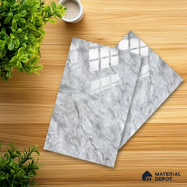 Ferrero 2A 01933 Ash Cloud 8 ft x 4 ft High Gloss Finish 6H Anti Scratch Acrylic Laminate - 1.5 mm | Suitable for Bedroom, TV Unit, Wardrobe, Kitchen Cabinet