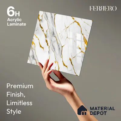 Ferrero 2A 01935 Auric Strands 8 ft x 4 ft High Gloss Finish 6H Anti Scratch Acrylic Laminate - 1.5 mm | Suitable for Bedroom, TV Unit, Wardrobe, Kitchen Cabinet