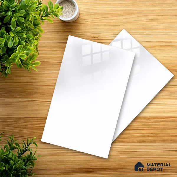 Ferrero 1C 01501 Cloudy Pearl 8 ft x 4 ft High Gloss Finish 6H Anti Scratch Acrylic Laminate - 1.5 mm | Suitable for Living Room, Kitchen, Office