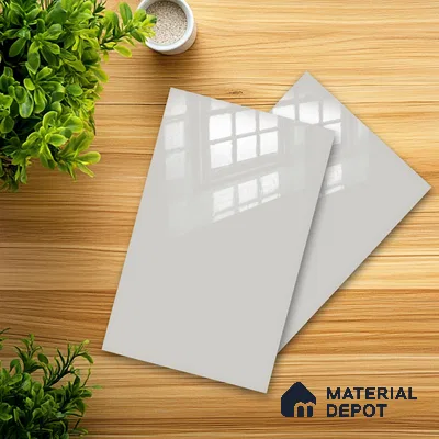 Ferrero 1C 01503 Pebble Gray 8 ft x 4 ft High Gloss Finish 6H Anti Scratch Acrylic Laminate - 1.5 mm | Suitable for Living Room, Kitchen, Office