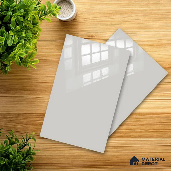 Ferrero 1C 01503 Pebble Gray 8 ft x 4 ft High Gloss Finish 6H Anti Scratch Acrylic Laminate - 1.5 mm | Suitable for Living Room, Kitchen, Office