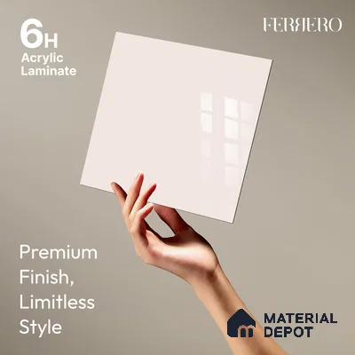 Ferrero 1C 01506 Blush Haze 8 ft x 4 ft High Gloss Finish 6H Anti Scratch Acrylic Laminate - 1.5 mm | Suitable for Living Room, Kitchen, Office
