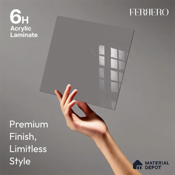 Ferrero 1C 01509 Aged Granite 8 ft x 4 ft High Gloss Finish 6H Anti Scratch Acrylic Laminate - 1.5 mm | Suitable for Living Room, Kitchen, Office