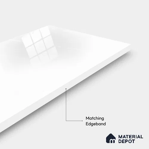 Ferrero 1C 01571 Fresh Linen 8 ft x 4 ft High Gloss Finish 6H Anti Scratch Acrylic Laminate - 1.5 mm | Suitable for Living Room, Kitchen, Office