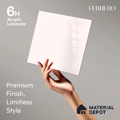 Ferrero 1C 01515 Gentle Blossom 8 ft x 4 ft High Gloss Finish 6H Anti Scratch Acrylic Laminate - 1.5 mm | Suitable for Living Room, Kitchen, Office