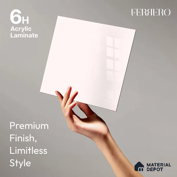 Ferrero 1C 01515 Gentle Blossom 8 ft x 4 ft High Gloss Finish 6H Anti Scratch Acrylic Laminate - 1.5 mm | Suitable for Living Room, Kitchen, Office