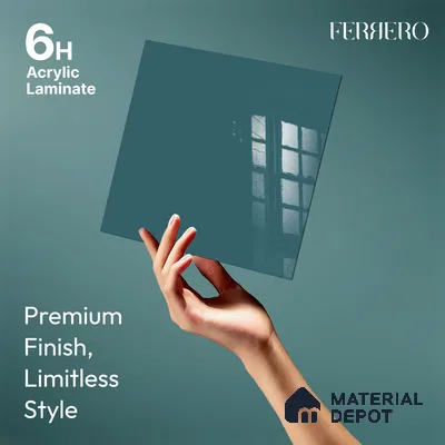 Ferrero 1C 01521 Cloudy Pearl 8 ft x 4 ft High Gloss Finish 6H Anti Scratch Acrylic Laminate - 1.5 mm | Suitable for Living Room, Kitchen, Office