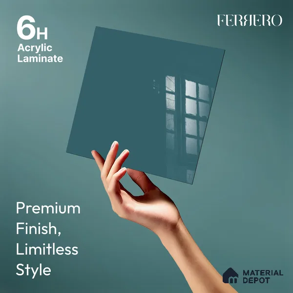 Ferrero 1C 01521 Cloudy Pearl 8 ft x 4 ft High Gloss Finish 6H Anti Scratch Acrylic Laminate - 1.5 mm | Suitable for Living Room, Kitchen, Office