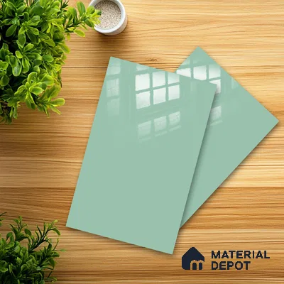 Ferrero 1C 01522 Breeze Green 8 ft x 4 ft High Gloss Finish 6H Anti Scratch Acrylic Laminate - 1.5 mm | Suitable for Living Room, Kitchen, Office