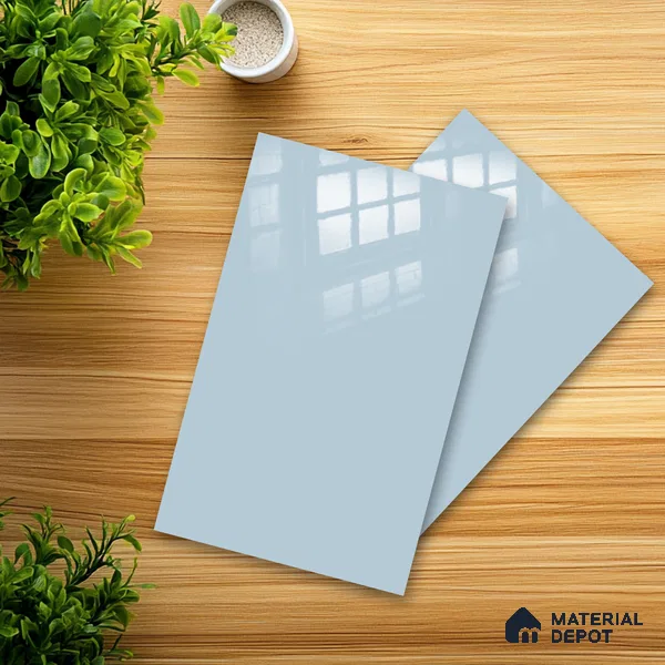 Ferrero 1C 01519 Pale Ocean 8 ft x 4 ft High Gloss Finish 6H Anti Scratch Acrylic Laminate - 1.5 mm | Suitable for Living Room, Kitchen, Office