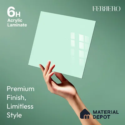 Ferrero 1C 01518 Garden Glow 8 ft x 4 ft High Gloss Finish 6H Anti Scratch Acrylic Laminate - 1.5 mm | Suitable for Living Room, Kitchen, Office