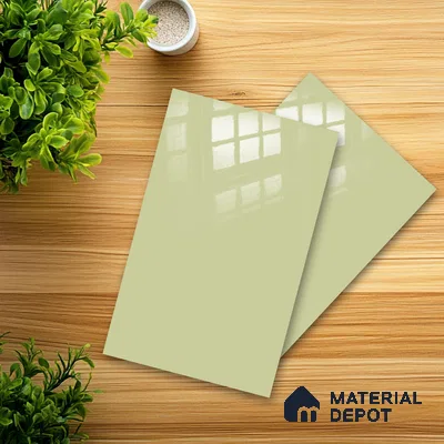 Ferrero 1C 01523 Olive Whisper 8 ft x 4 ft High Gloss Finish 6H Anti Scratch Acrylic Laminate - 1.5 mm | Suitable for Living Room, Kitchen, Office
