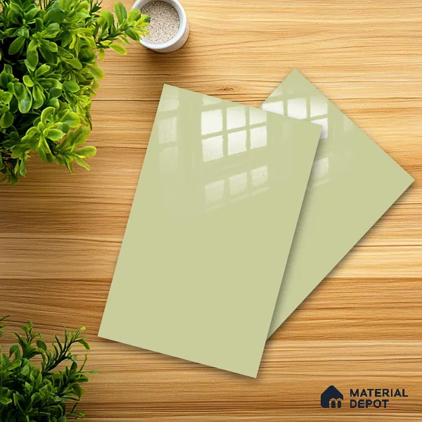 Ferrero 1C 01523 Olive Whisper 8 ft x 4 ft High Gloss Finish 6H Anti Scratch Acrylic Laminate - 1.5 mm | Suitable for Living Room, Kitchen, Office