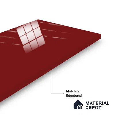 Ferrero 1C 01527 Dark Garnet 8 ft x 4 ft High Gloss Finish 6H Anti Scratch Acrylic Laminate - 1.5 mm | Suitable for Bedroom, TV Unit, Wardrobe, Kitchen Cabinet