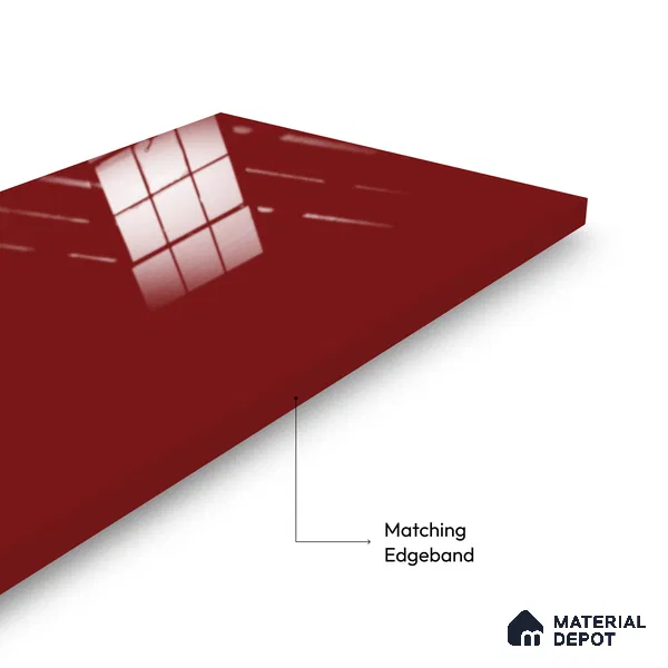 Ferrero 1C 01527 Dark Garnet 8 ft x 4 ft High Gloss Finish 6H Anti Scratch Acrylic Laminate - 1.5 mm | Suitable for Bedroom, TV Unit, Wardrobe, Kitchen Cabinet