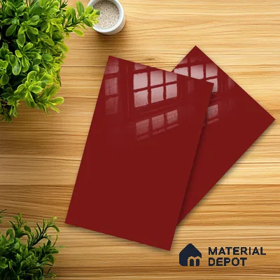 Ferrero 1C 01527 Dark Garnet 8 ft x 4 ft High Gloss Finish 6H Anti Scratch Acrylic Laminate - 1.5 mm | Suitable for Bedroom, TV Unit, Wardrobe, Kitchen Cabinet