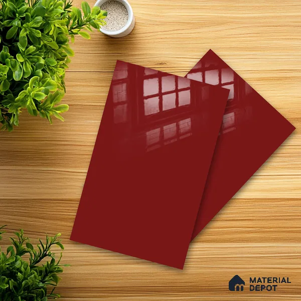Ferrero 1C 01527 Dark Garnet 8 ft x 4 ft High Gloss Finish 6H Anti Scratch Acrylic Laminate - 1.5 mm | Suitable for Bedroom, TV Unit, Wardrobe, Kitchen Cabinet