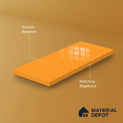 Ferrero 1C 01526 Pumpkin Spice 8 ft x 4 ft High Gloss Finish 6H Anti Scratch Acrylic Laminate - 1.5 mm | Suitable for Bedroom, TV Unit, Wardrobe, Kitchen Cabinet