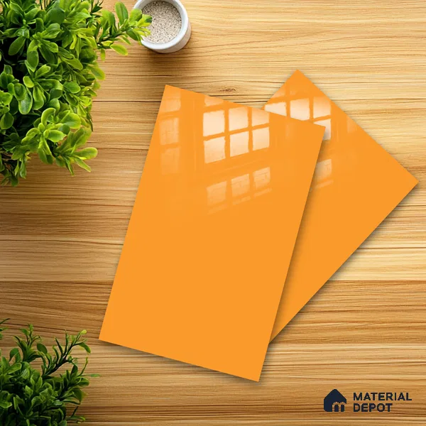 Ferrero 1C 01526 Pumpkin Spice 8 ft x 4 ft High Gloss Finish 6H Anti Scratch Acrylic Laminate - 1.5 mm | Suitable for Bedroom, TV Unit, Wardrobe, Kitchen Cabinet