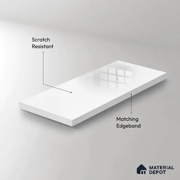 Ferrero 1C 01530 Diamond Dust 8 ft x 4 ft High Gloss Finish 6H Anti Scratch Acrylic Laminate - 1.5 mm | Suitable for Bedroom, TV Unit, Wardrobe, Kitchen Cabinet