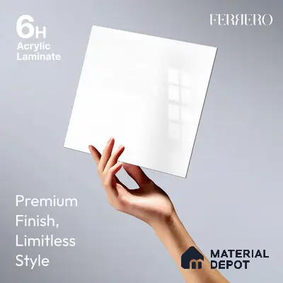 Ferrero 1C 01530 Diamond Dust 8 ft x 4 ft High Gloss Finish 6H Anti Scratch Acrylic Laminate - 1.5 mm | Suitable for Bedroom, TV Unit, Wardrobe, Kitchen Cabinet