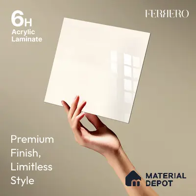 Ferrero 1C 01531 Twinkling Peach 8 ft x 4 ft High Gloss Finish 6H Anti Scratch Acrylic Laminate - 1.5 mm | Suitable for Living Room, Kitchen, Office