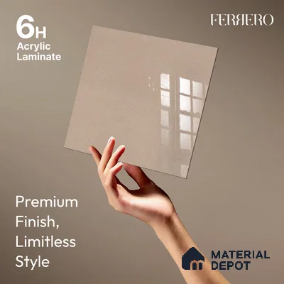 Ferrero 1C 01532 Glimmering Bronze 8 ft x 4 ft High Gloss Finish 6H Anti Scratch Acrylic Laminate - 1.5 mm | Suitable for Bedroom, TV Unit, Wardrobe, Kitchen Cabinet