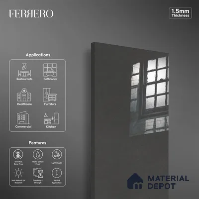Ferrero 1C 01536 Mystic Spark 8 ft x 4 ft High Gloss Finish 6H Anti Scratch Acrylic Laminate - 1.5 mm | Suitable for Bedroom, TV Unit, Wardrobe, Kitchen Cabinet