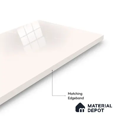 Ferrero 1C 01568 Ivory Peach 8 ft x 4 ft High Gloss Finish 6H Anti Scratch Acrylic Laminate - 1.5 mm | Suitable for Living Room, Kitchen, Office