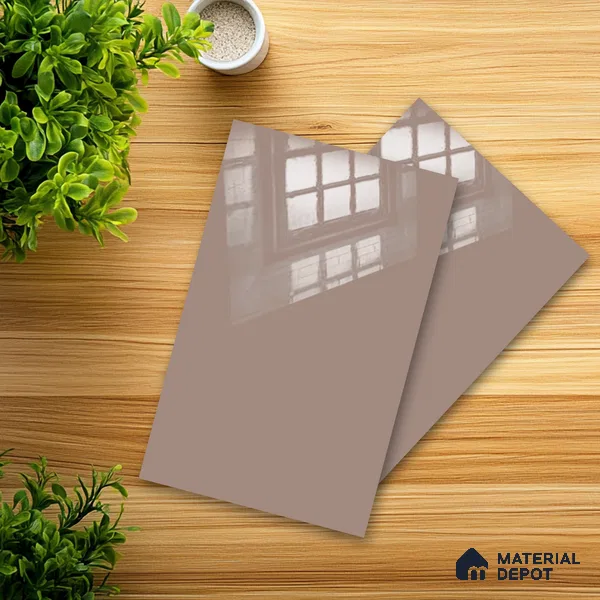 Ferrero 1C 01565 Coffee Cream 8 ft x 4 ft High Gloss Finish 6H Anti Scratch Acrylic Laminate - 1.5 mm | Suitable for Living Room, Kitchen, Office
