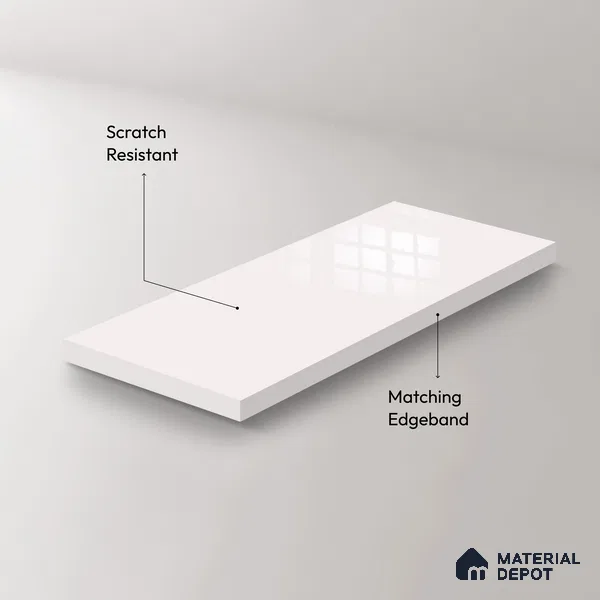 Ferrero 1C 01561 Gentle Breeze 8 ft x 4 ft High Gloss Finish 6H Anti Scratch Acrylic Laminate - 1.5 mm | Suitable for Living Room, Kitchen, Office