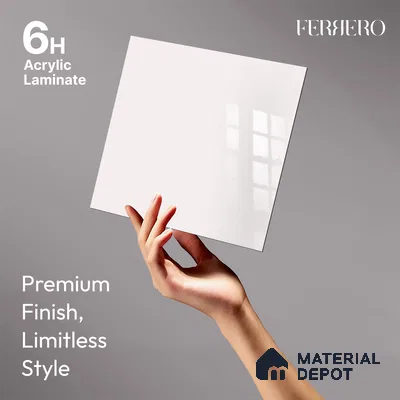 Ferrero 1C 01561 Gentle Breeze 8 ft x 4 ft High Gloss Finish 6H Anti Scratch Acrylic Laminate - 1.5 mm | Suitable for Living Room, Kitchen, Office