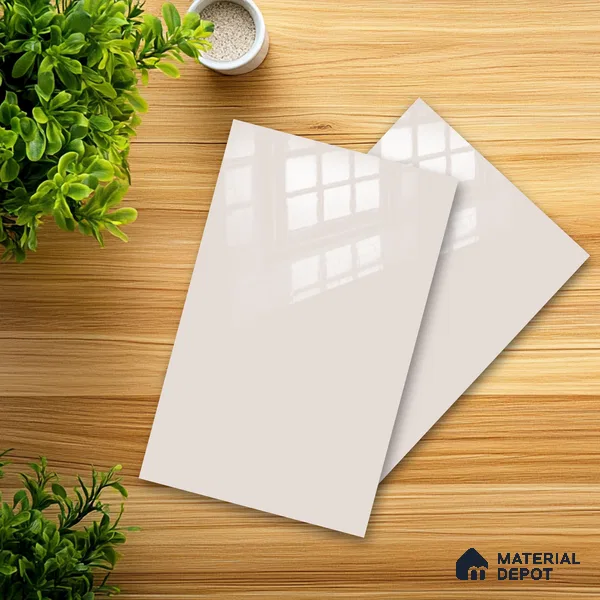 Ferrero 1C 01564 Pale Almond 8 ft x 4 ft High Gloss Finish 6H Anti Scratch Acrylic Laminate - 1.5 mm | Suitable for Living Room, Kitchen, Office