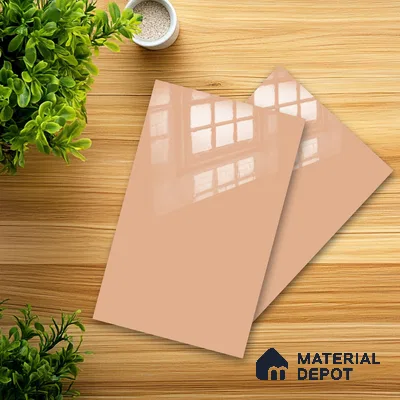 Ferrero 1C 01584 Desert Peach 8 ft x 4 ft High Gloss Finish 6H Anti Scratch Acrylic Laminate - 1.5 mm | Suitable for Living Room, Kitchen, Office