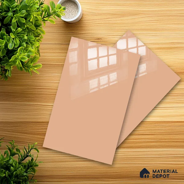 Ferrero 1C 01584 Desert Peach 8 ft x 4 ft High Gloss Finish 6H Anti Scratch Acrylic Laminate - 1.5 mm | Suitable for Living Room, Kitchen, Office