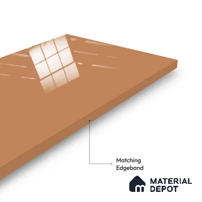 Ferrero 1C 01585 Copper Beige 8 ft x 4 ft High Gloss Finish 6H Anti Scratch Acrylic Laminate - 1.5 mm | Suitable for Living Room, Kitchen, Office