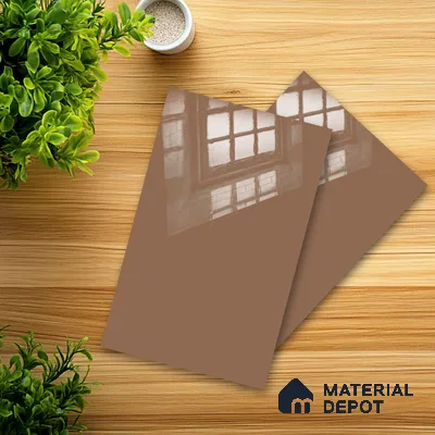 Ferrero 1C 01583 Sandy Cocoa 8 ft x 4 ft High Gloss Finish 6H Anti Scratch Acrylic Laminate - 1.5 mm | Suitable for Living Room, Kitchen, Office